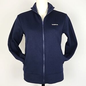 La Gear Women's Fleece Lined Navy Blue Long Sleeve Zip Up Jacket Pockets Size 4